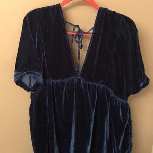 Free People turquoise velvet dress